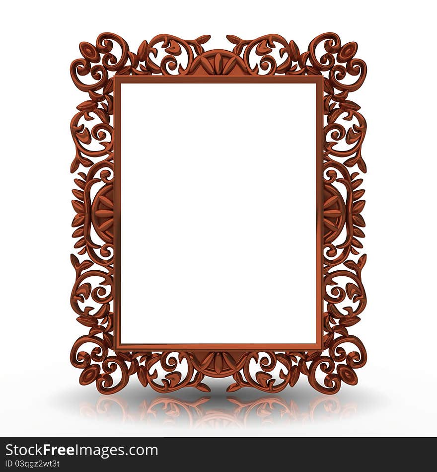 Isolated decorative frame over white background. Isolated decorative frame over white background