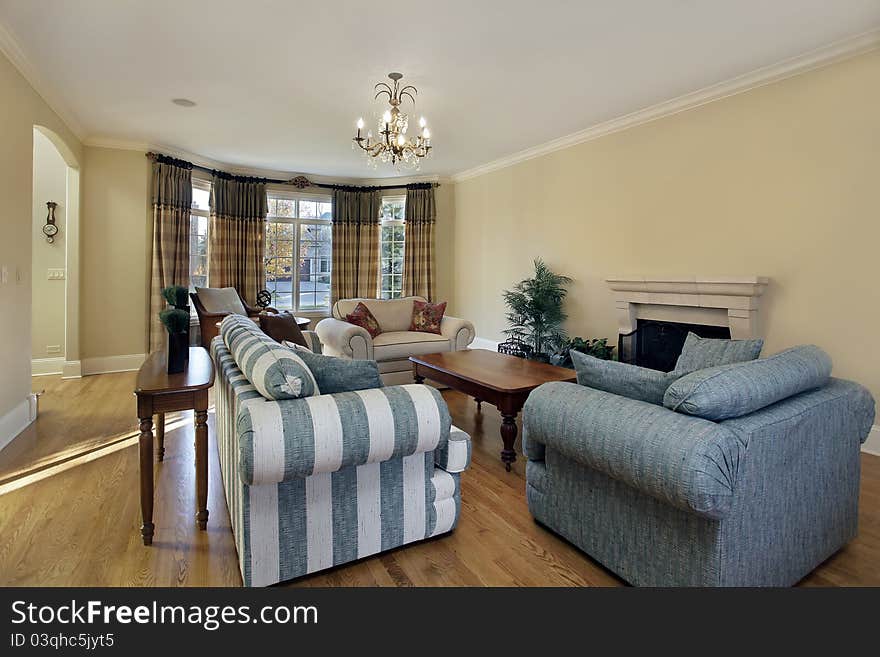 Living room with fireplace