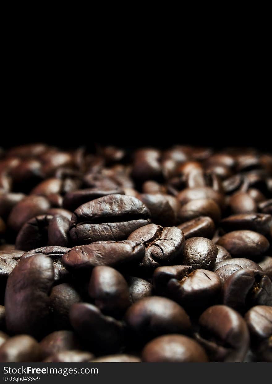 Background of dark coffee beans