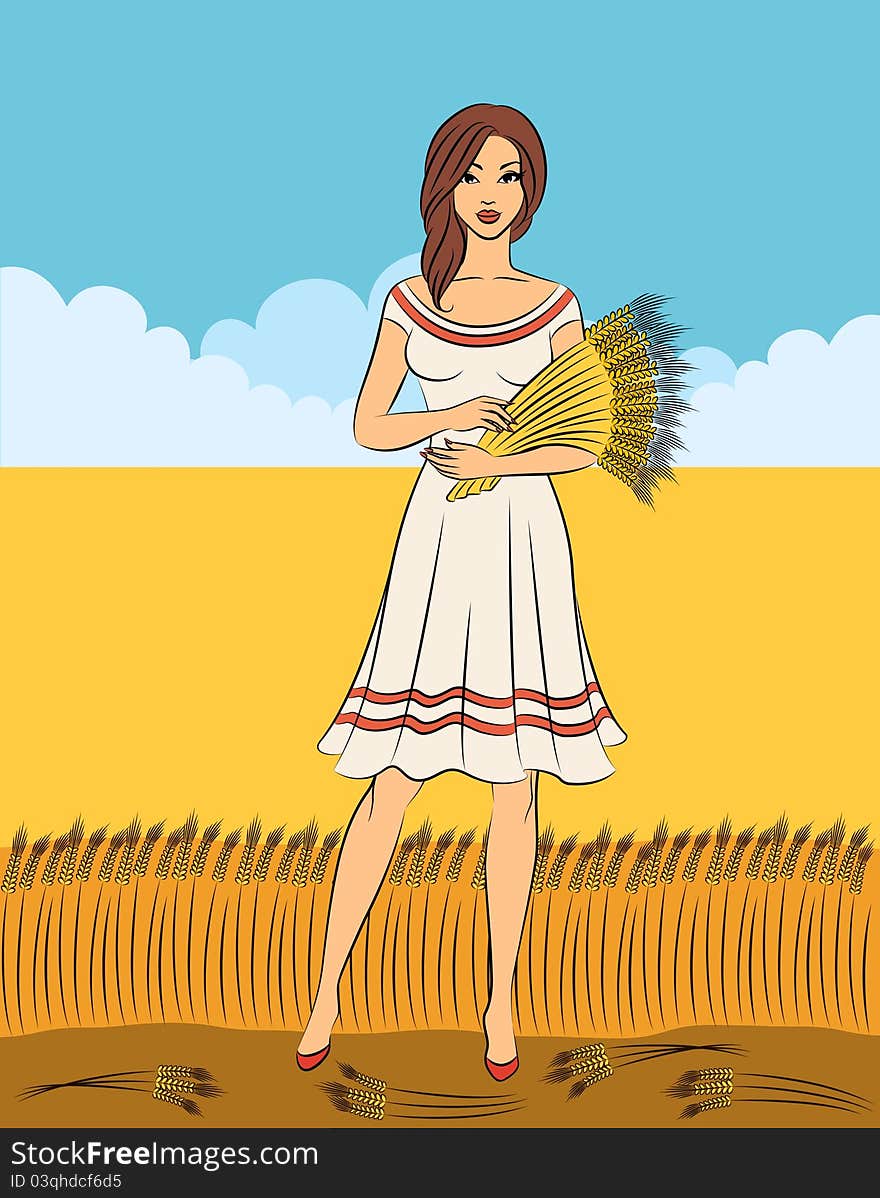 Girl With Sheaf Of Wheat.