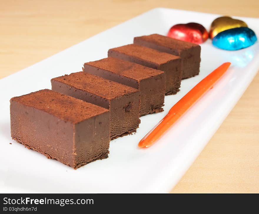 Stack of fresh homemade chocolate