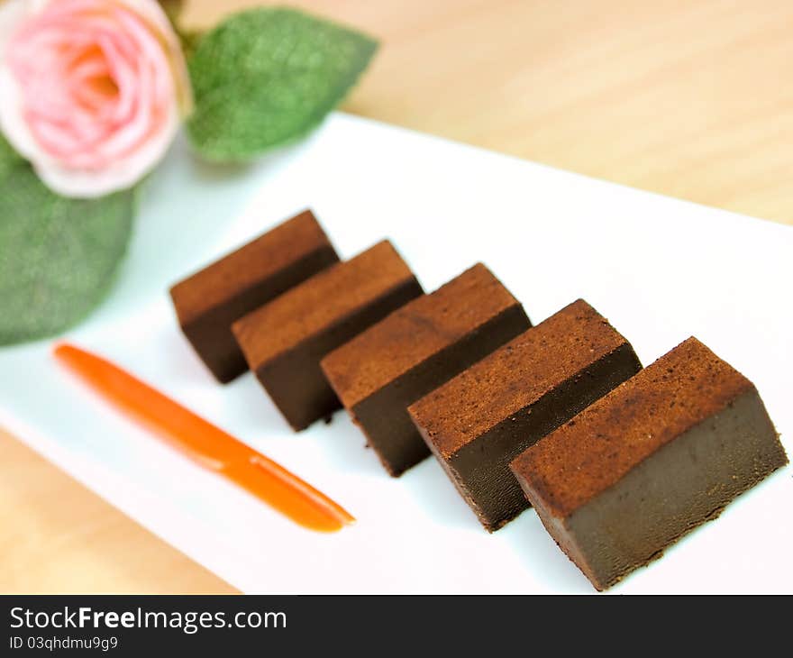 Stack of fresh homemade chocolate