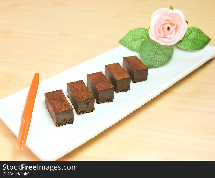 Stack of fresh homemade chocolate