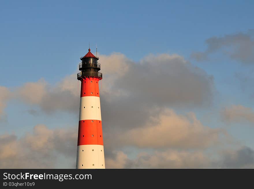 Lighthouse Westerhever in Schleswig-Holstein, North Germany, Summer Evening