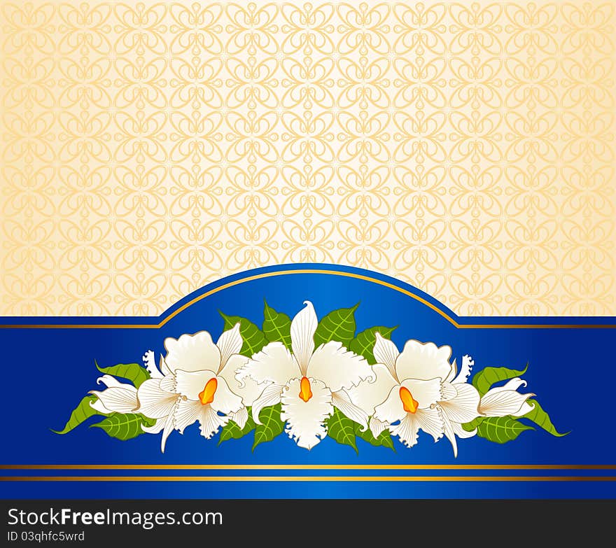 Vintage background with flowers. illustration for a design