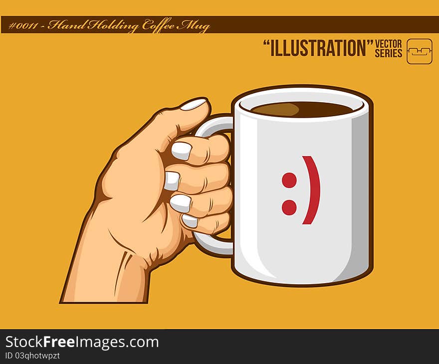 An isolated vector of a hand holding a mug of coffee. Good for many application, especially for logo of coffee cafe or such. Available as a Vector in EPS8 format that can be scaled to any size without loss of quality. The graphics elements are all can easily be moved or edited individually. An isolated vector of a hand holding a mug of coffee. Good for many application, especially for logo of coffee cafe or such. Available as a Vector in EPS8 format that can be scaled to any size without loss of quality. The graphics elements are all can easily be moved or edited individually.