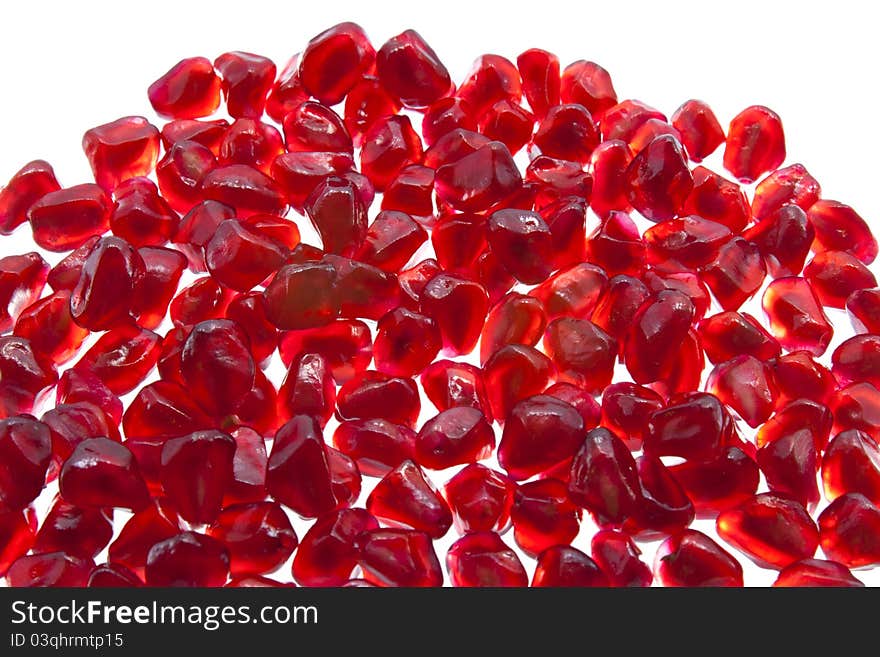 Sweet pomegranate on white background