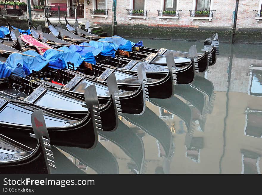 Venetian Gondolas in Venice