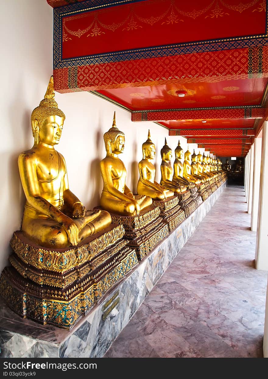 Buddhas Statue At Wat Pho In Bangkok, Thailand