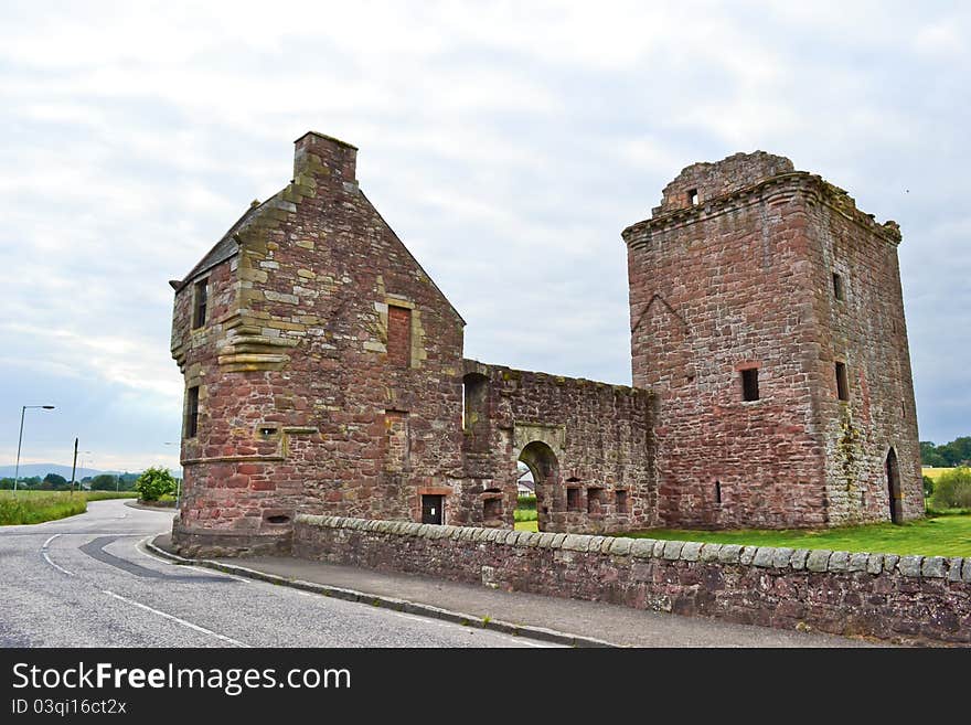 A castle ruins in Scotland