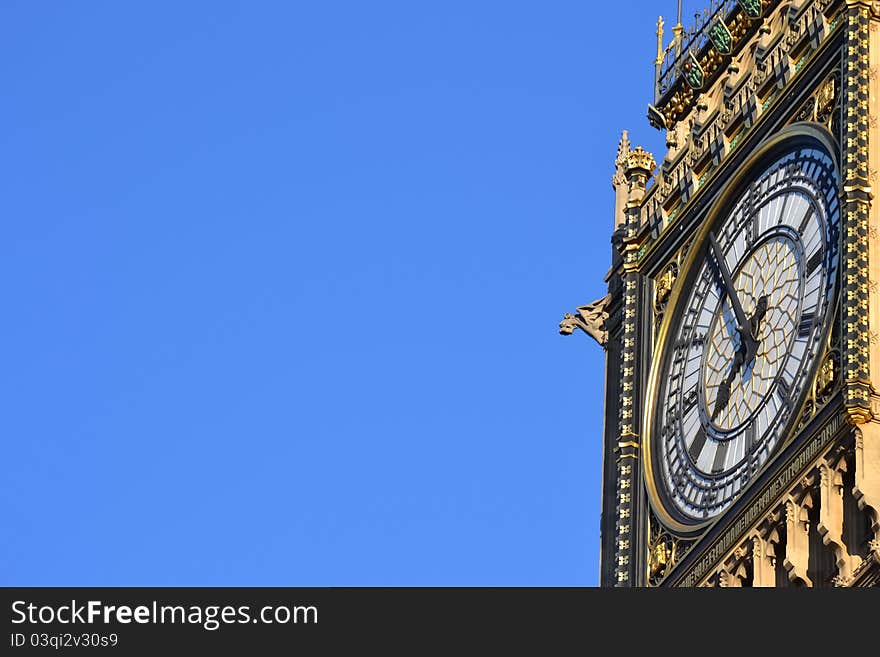 Detail of the bigben tower clock