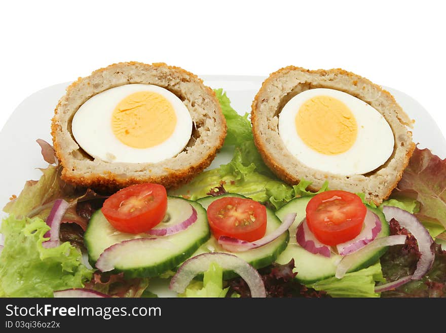 Scotch Egg Salad Closeup