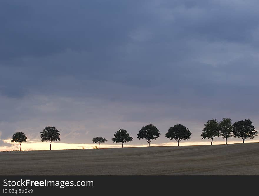 Sunset at the farmer's field. Sunset at the farmer's field