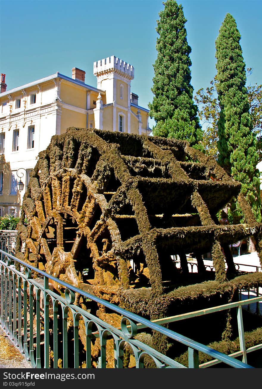 Antique Water Wheel. Provence, France