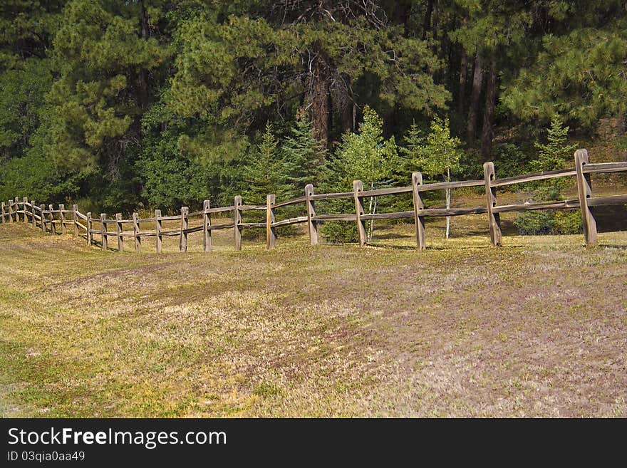 Rural Landscape with a Split Rail Fence