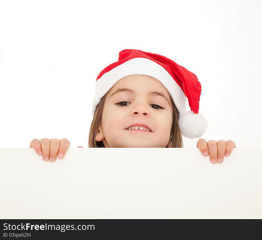 Little Girl With Santa Hat