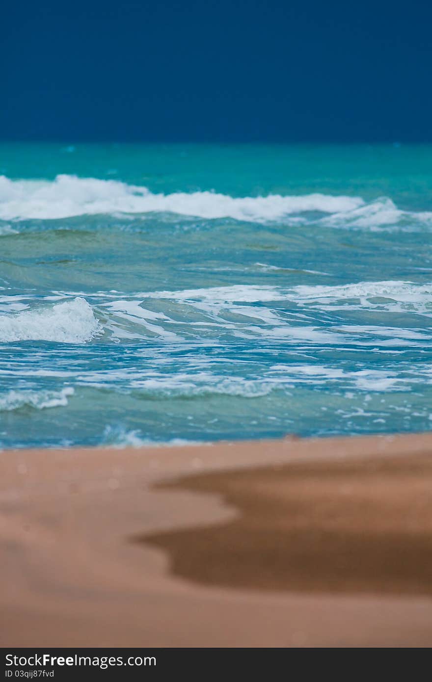 Overcast landscape on Karatas beach, Adana county, Turkey.