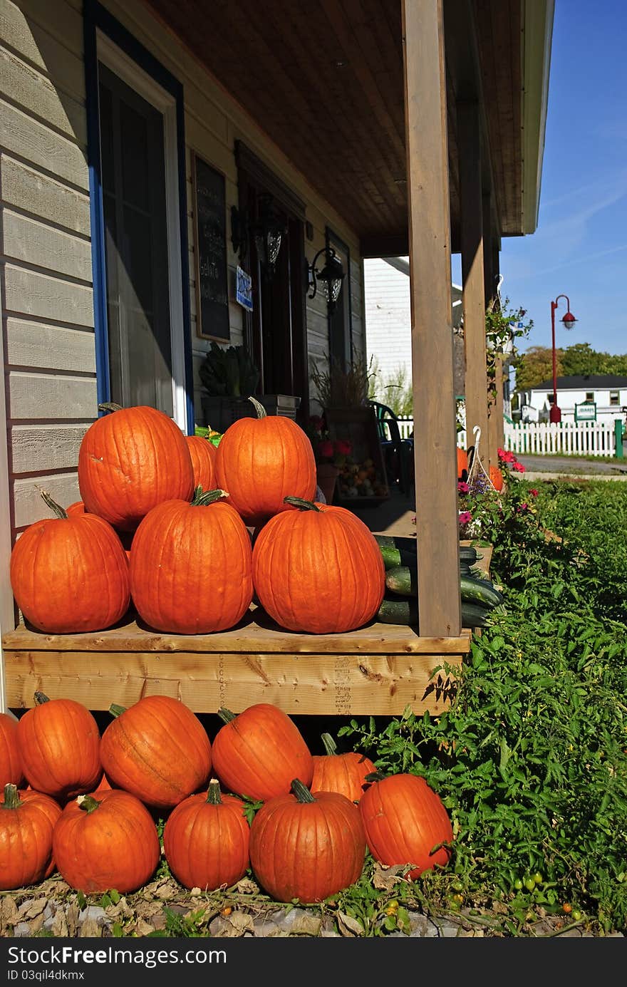 Fresh picked pumpkins for sale on the Isle de Orlean's, Quebec. Fresh picked pumpkins for sale on the Isle de Orlean's, Quebec.