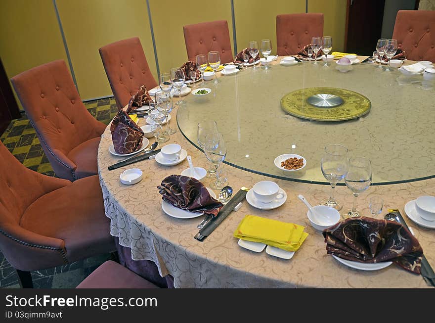 Traditional Chinese dinner table in luxury restaurant. Traditional Chinese dinner table in luxury restaurant