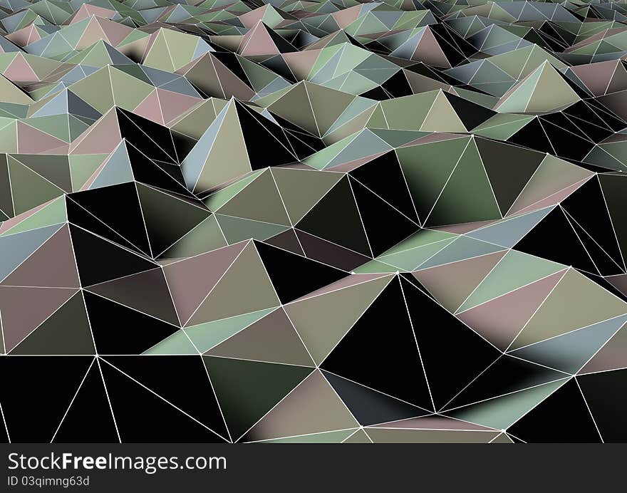 Abstract polygon landscape