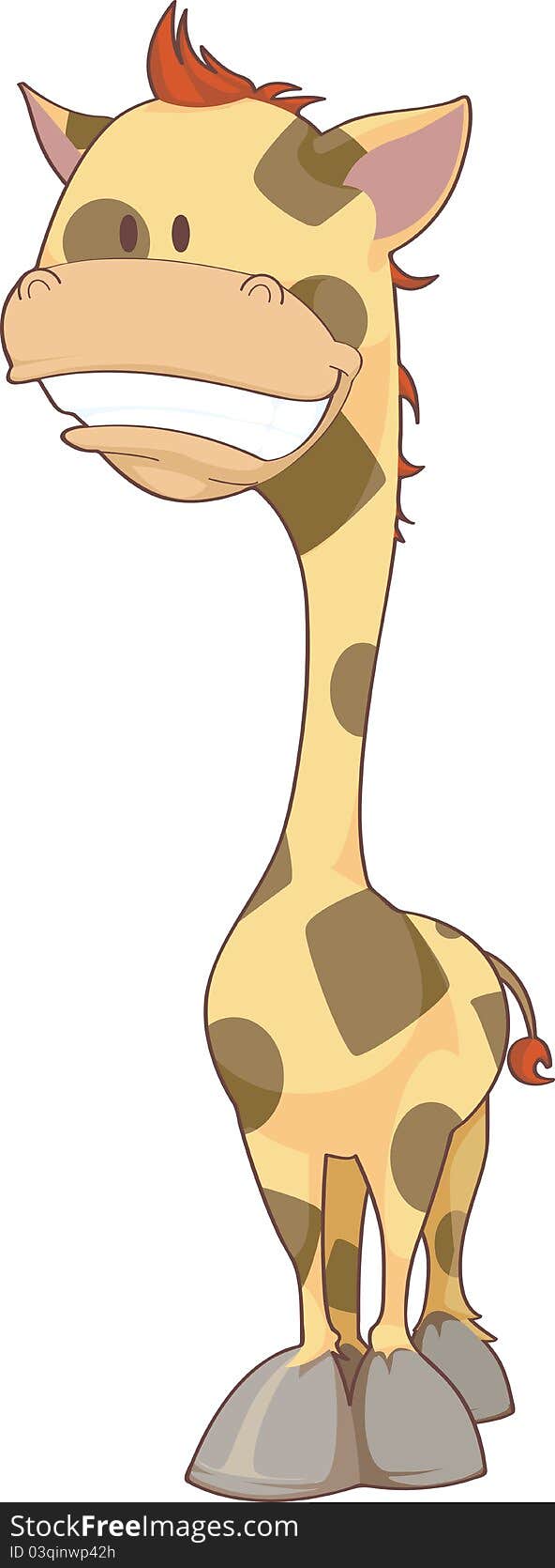 Isolated illustration of a happy giraffe. Isolated illustration of a happy giraffe.