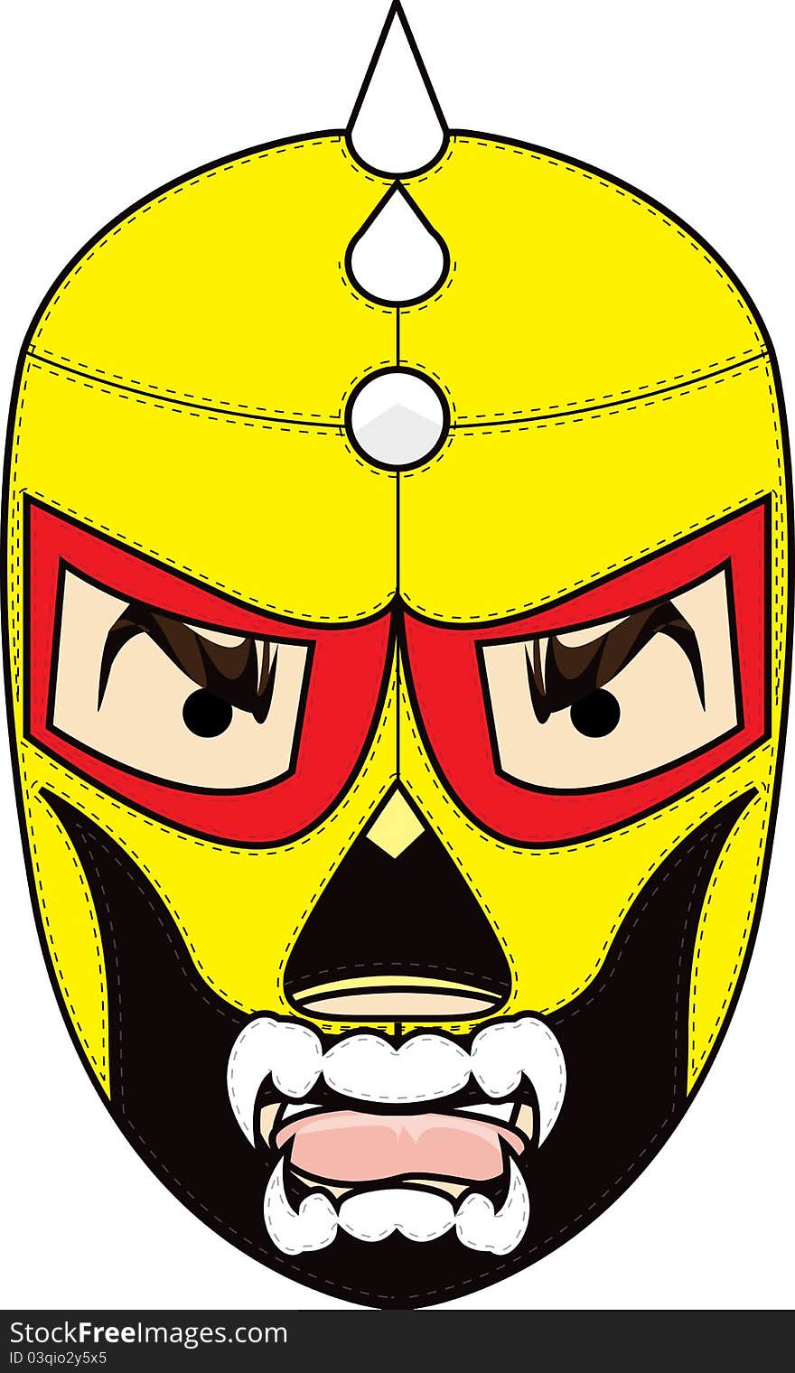 Isolated illustration of a customised wrestling mask. Isolated illustration of a customised wrestling mask