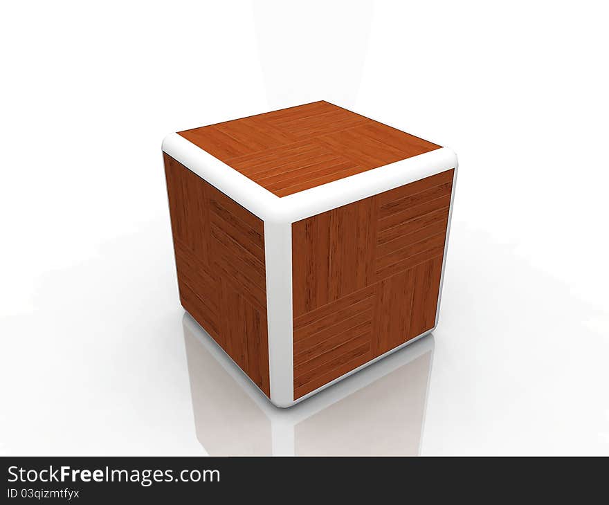 Cube with wood texture