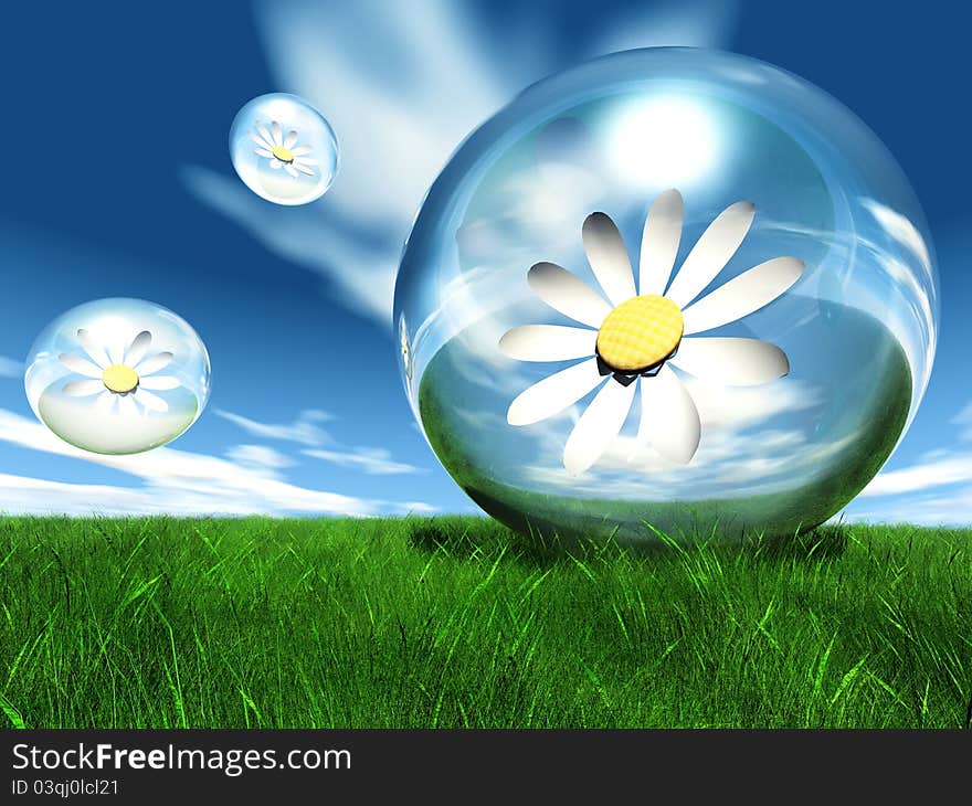 Flowers In Bubble