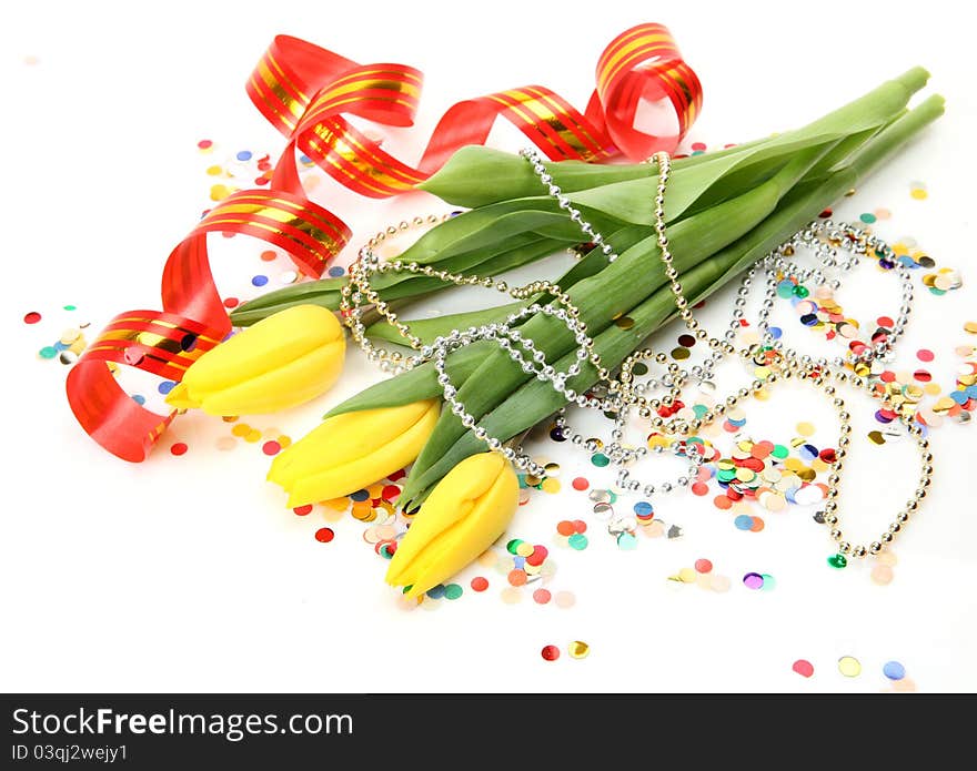 Tulips and streamer