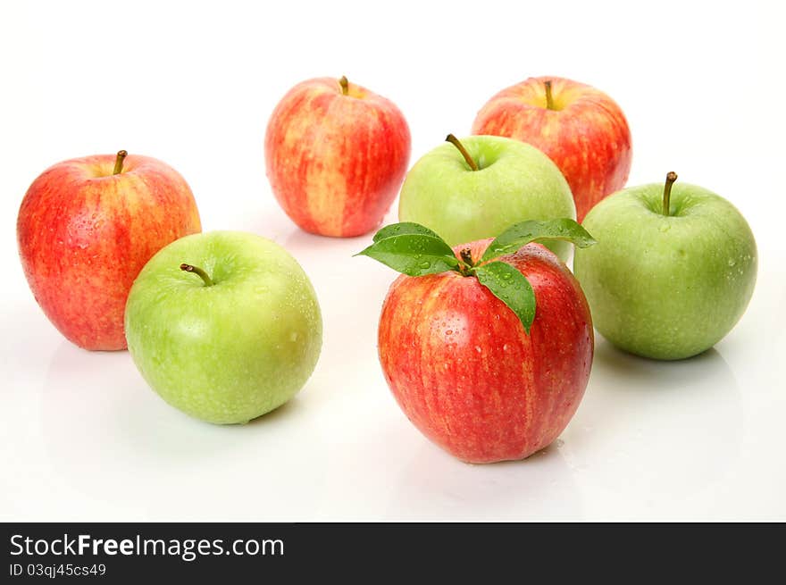 Ripe fruit on a white background