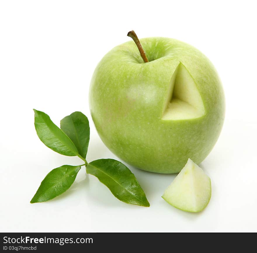 Ripe fruit on a white background