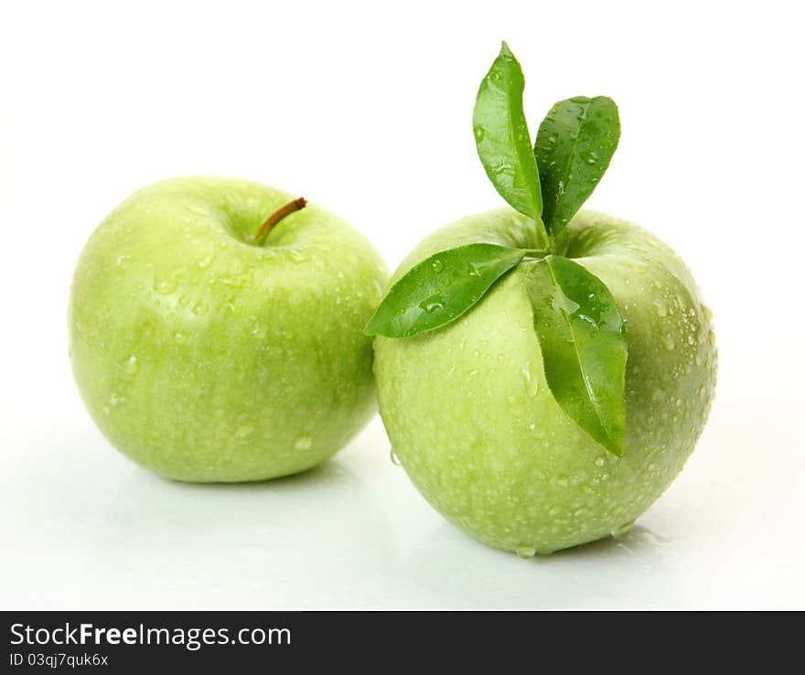 Ripe fruit on a white background