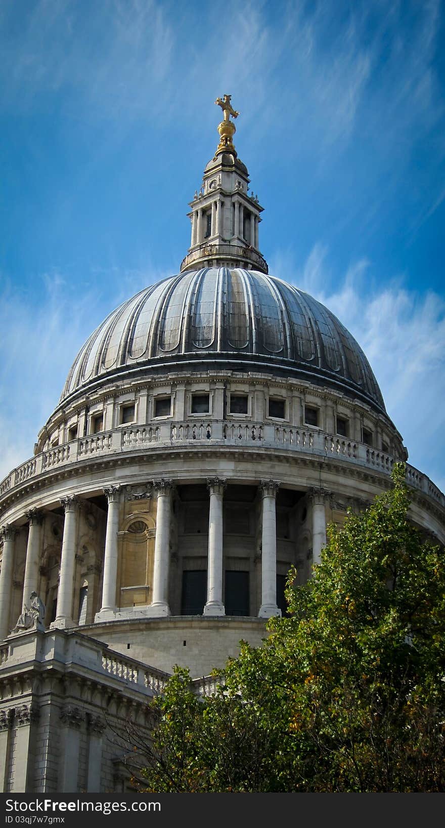 St. Paul's Cathedral against cloudy blue sky. St. Paul's Cathedral against cloudy blue sky