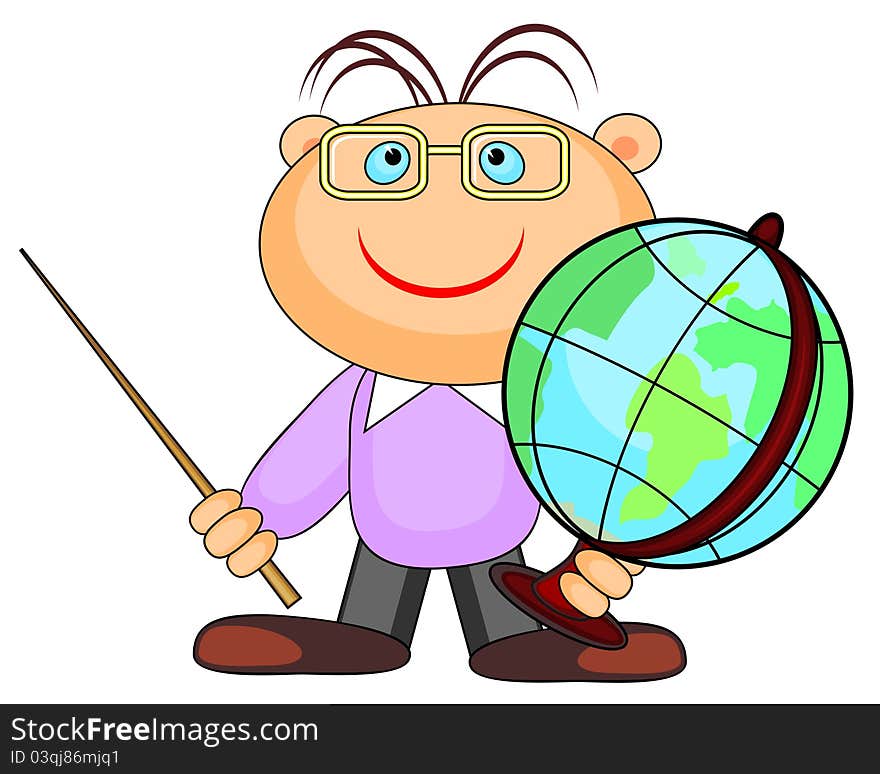 Man with globe