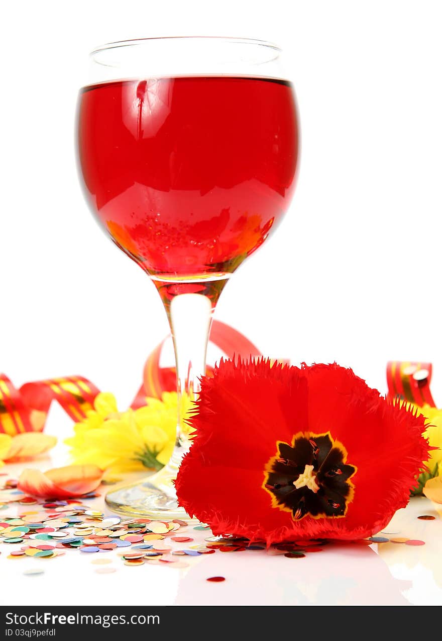 Wine and flowers