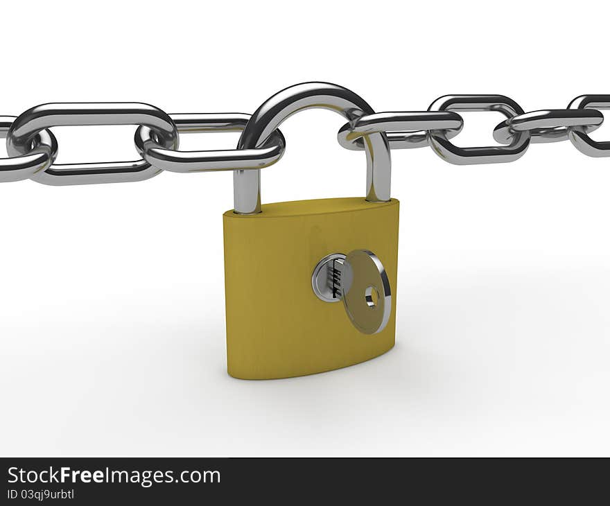 3d Chain Padlock Key