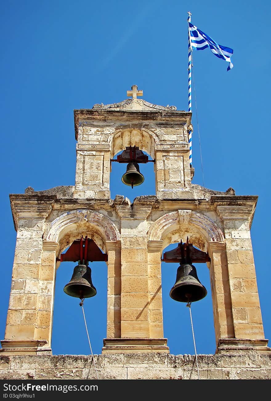 Three bells in the tower. Three bells in the tower