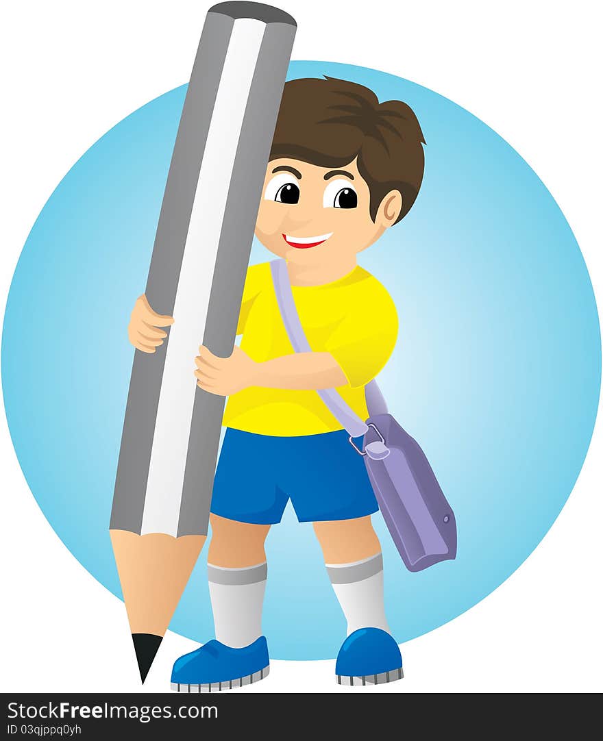 Figure representing a child who is a diligent student with a high level of persistence.