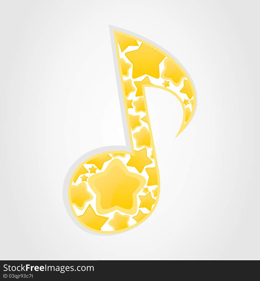 The note consists of gold stars. A vector illustration. The note consists of gold stars. A vector illustration