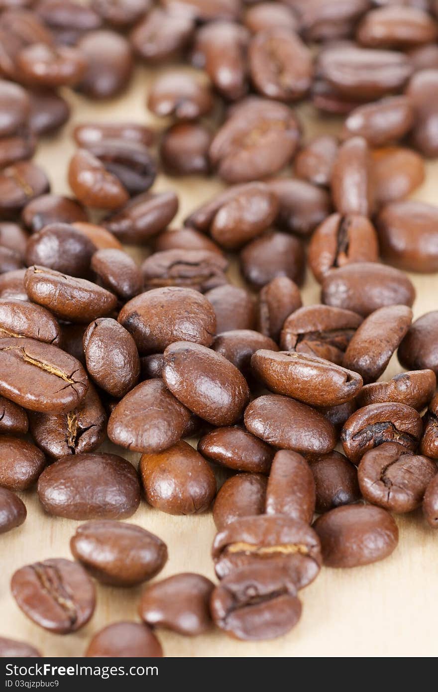 Picture of coffee beans, close up