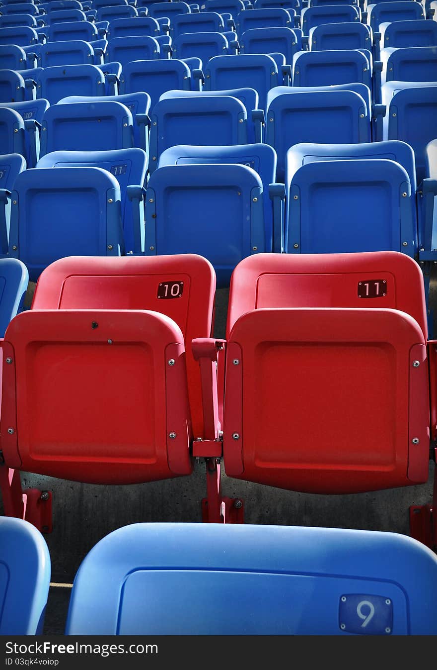 Red and Blue Stadium seating