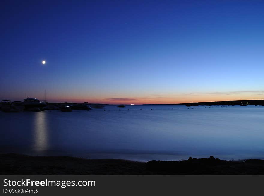 Moon in the sea