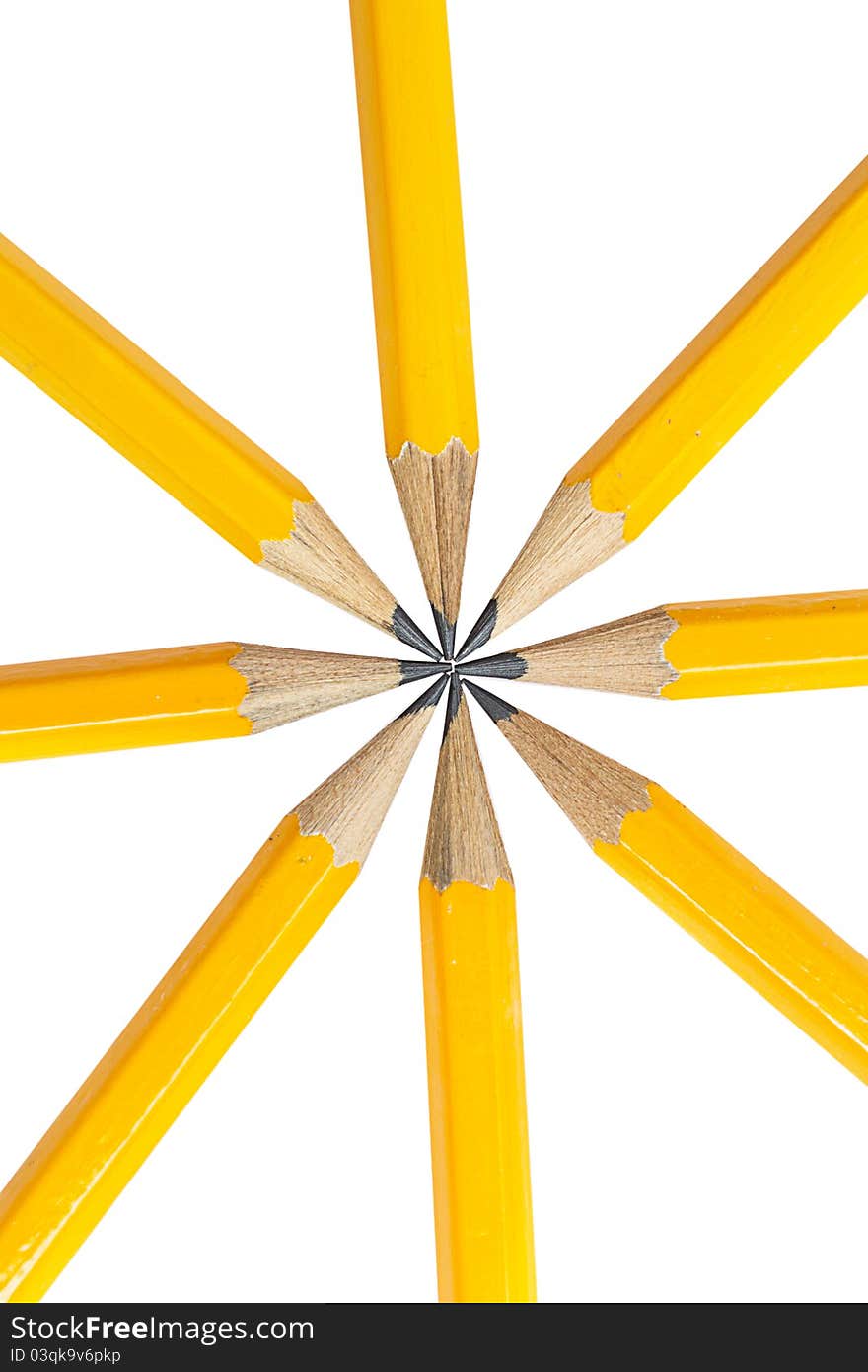 Yellow pencils isolated on white. Yellow pencils isolated on white