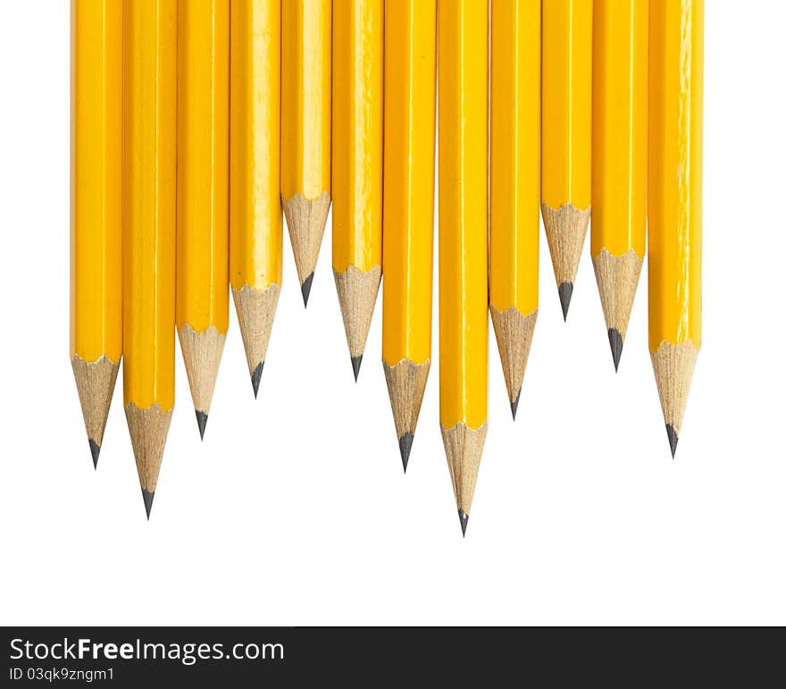 Yellow pencils isolated on white. Yellow pencils isolated on white