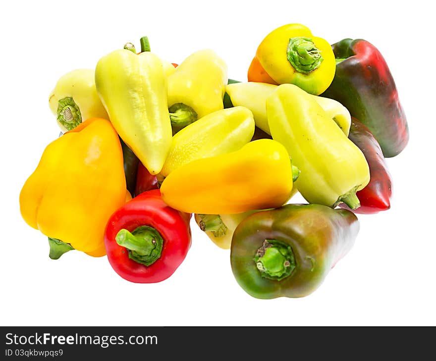 Colored peppers isolated