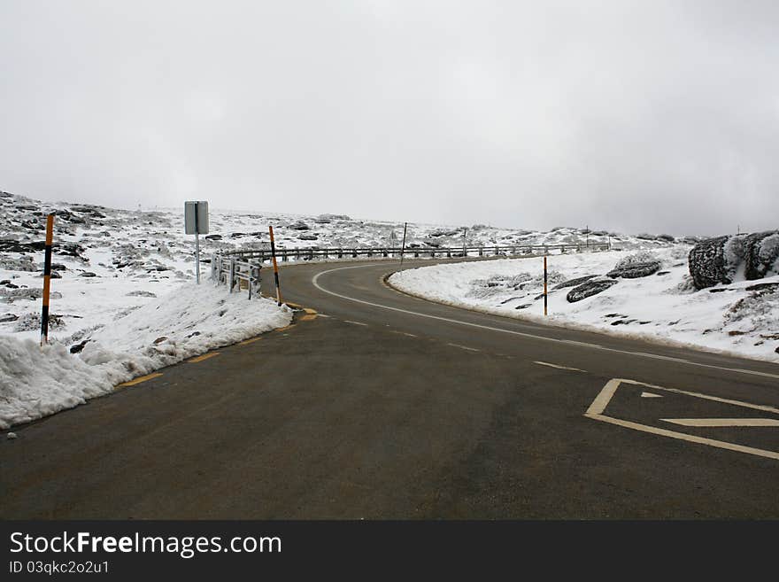 A mountain covered with snow.