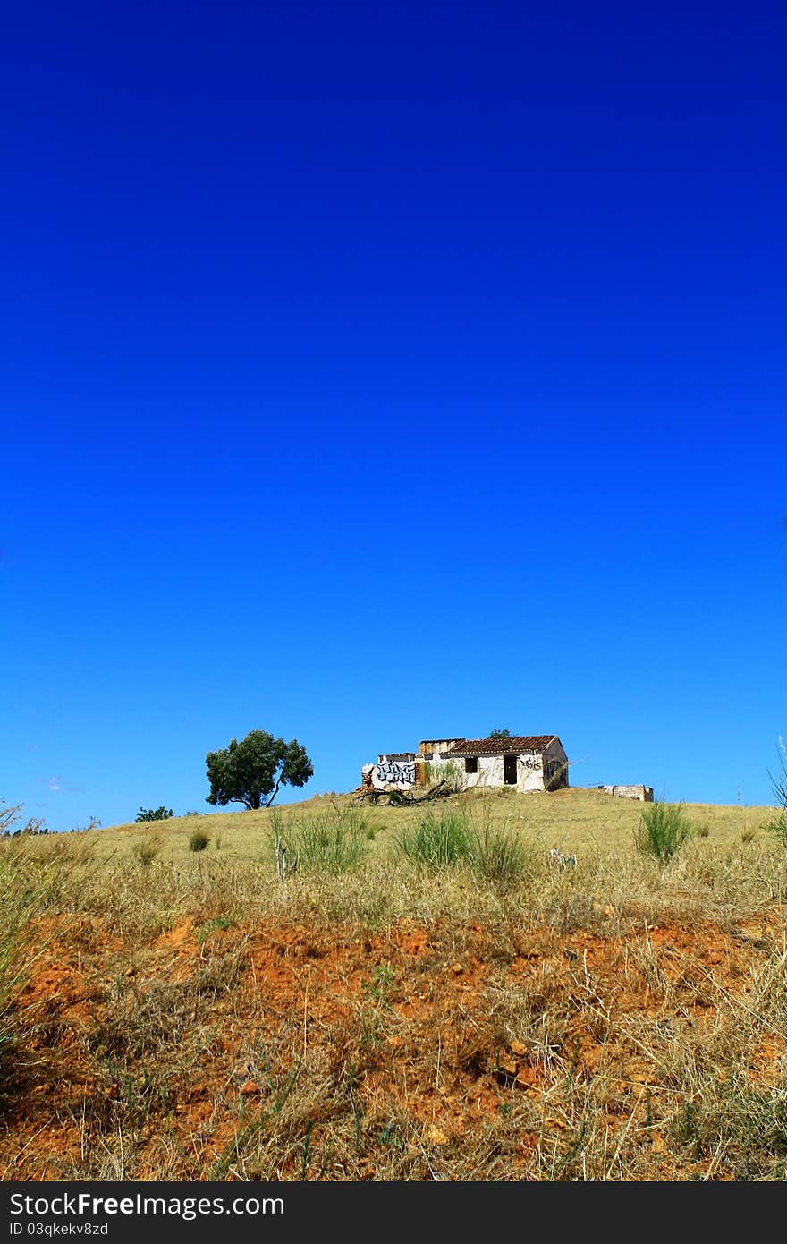 A house on a hill.