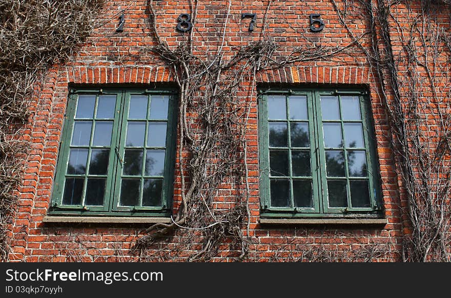 Brick house detail with windows