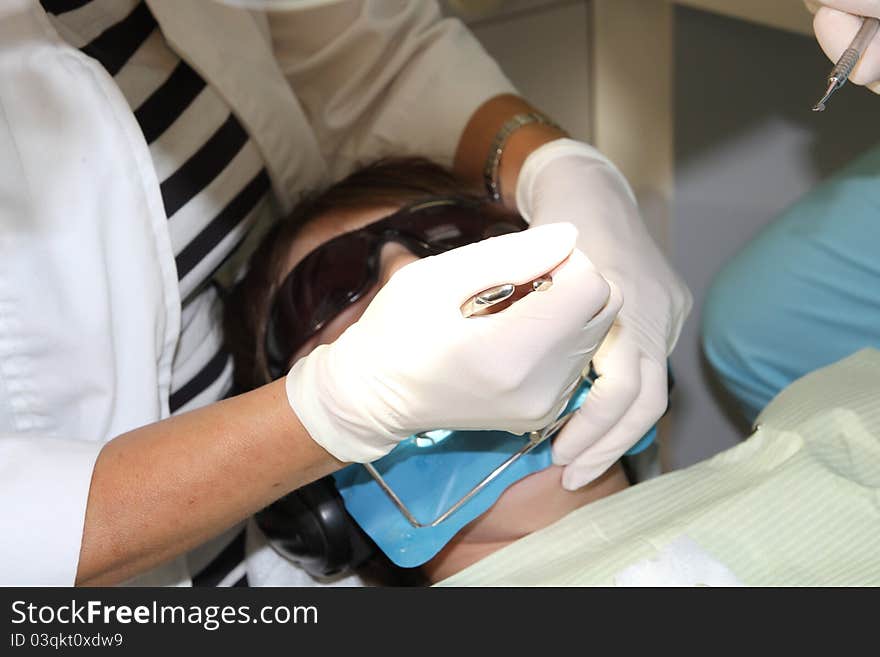 Young boy at the dentist's clinic