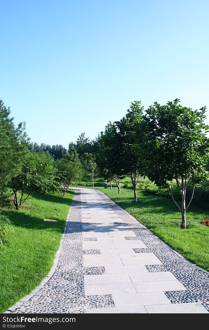 This is a smooth walkway in the garden.